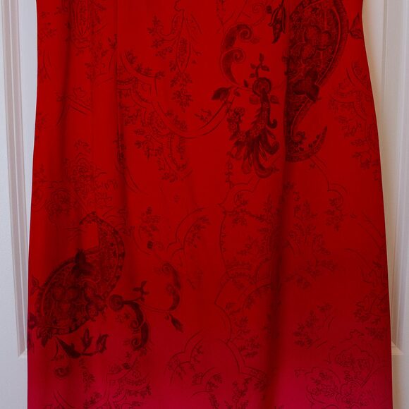 Y2K VTG Red Maxi Dress Tie Dye Paisley Fairycore Gradient M P | Bright Spring - Picture 4 of 8